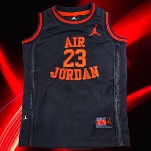 Jordan kids black orange 23 basketball jersey